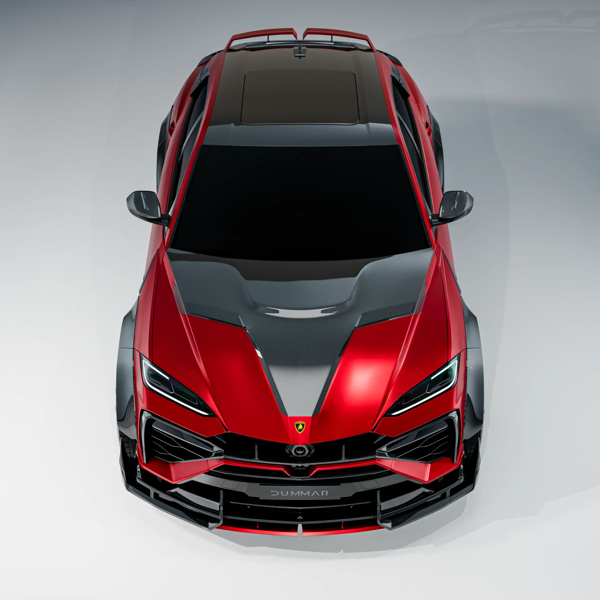 Dummar Exclusive carbon fibre widebody styling for a red Lamborghini Urus